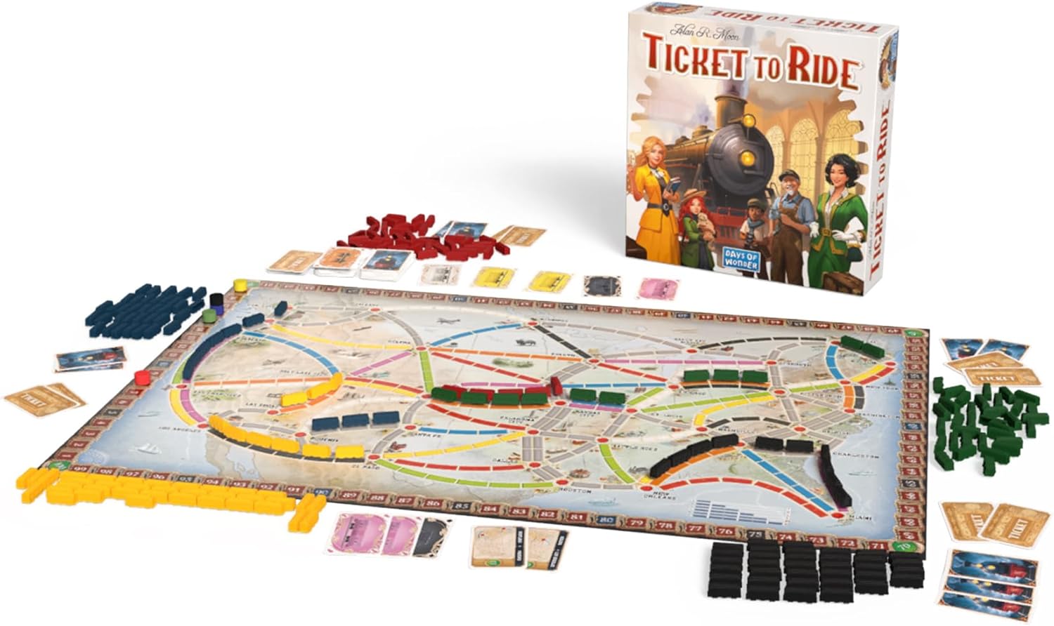 Amodee Ticket To Ride North America (2025 Refresh) 2-5 Person Strategy Board Game For Teenagers & Adults Ages 14+ By Days of Wonder
